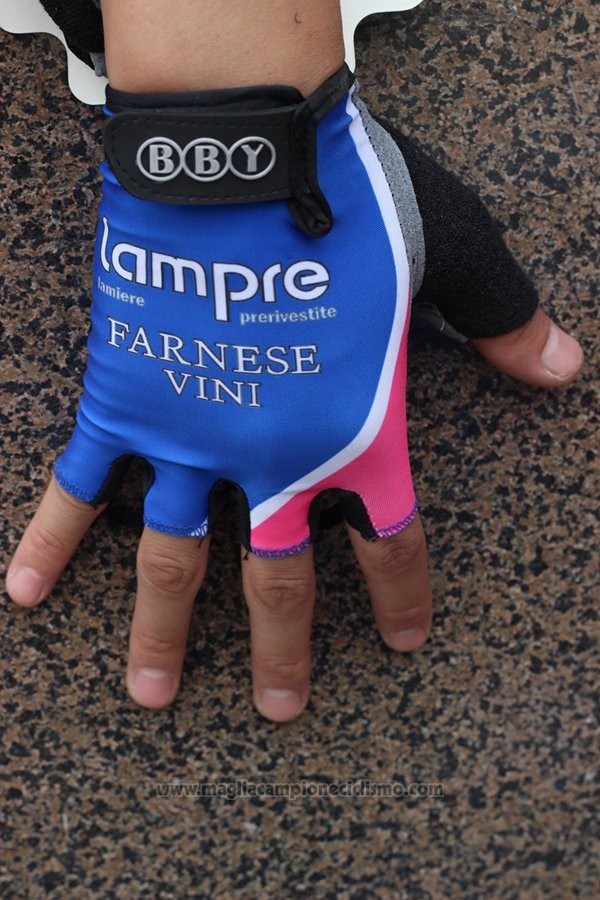 2014 Lampre Guanti Corti Ciclismo Blu